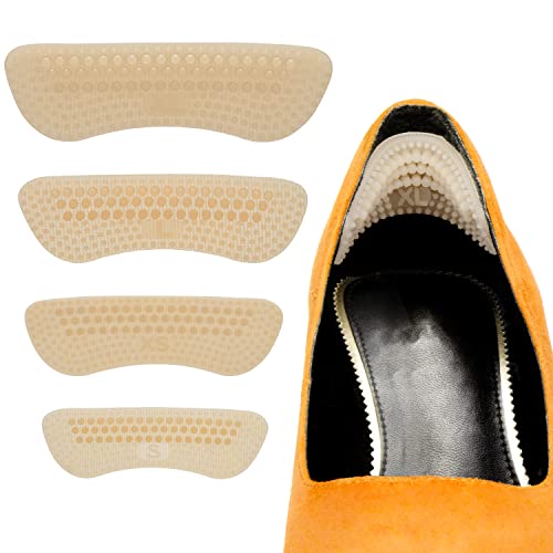 4 Paare Fersenpolster,Fersenpolster für zu Große Schuhe,Silikon Fersenschutz,Selbstklebendes Schuheinlagen,Einlegesohle für High Heels Sneakers (Hautfarbe)