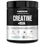 Jacked Factory Creatine + BCAAs - Creatine Monohydrate + BCAA Powder for Increased Post-Workout Recovery, Performance, Lean Muscle Growth, & Reduced Fatigue - 30 Servings, Blue Raspberry