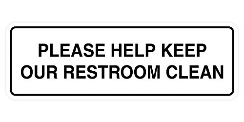 Standard Please Help Keep Our Restroom Clean Wall or Door Sign - White - Small