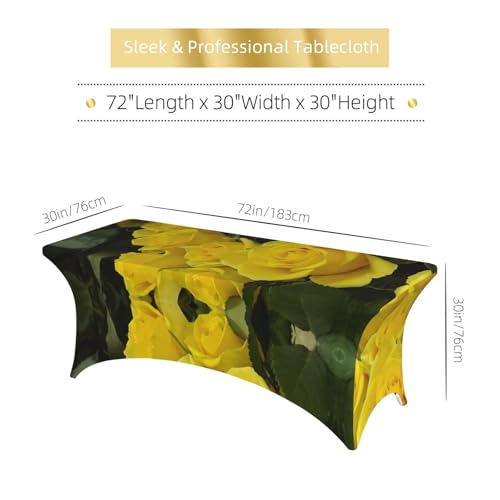Housse de table extensible 1,8m EdWal rectangulaire en élasthanne imprimé roses