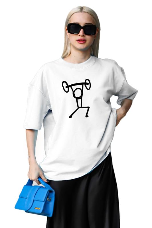 THE DUFFERS Baggy T-Shirts for Women Workout, Exercise, Gym, Yoga Oversize Tees – Round Neck, Half Sleeve, Loose Fit THE DUFFERS Baggy T-Shirts for Women Workout, Exercise, Gym, Yoga Oversize Tees – Round Neck, Half Sleeve, Loose Fit