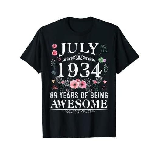 89 años de edad, hecho en julio de 1934, regalo de cumpleaños para mujer Camiseta
