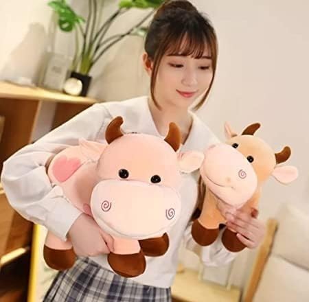 Image of CHIRKUT 30cm Cow Soft (White Colour) Stuffed Plush Toy Animal for Kids Baby Girls BoyCute Hugging Toy for Boys & Girls | Washable & Safe | Birthday Gift for 1-6 Year Old (new Cow)