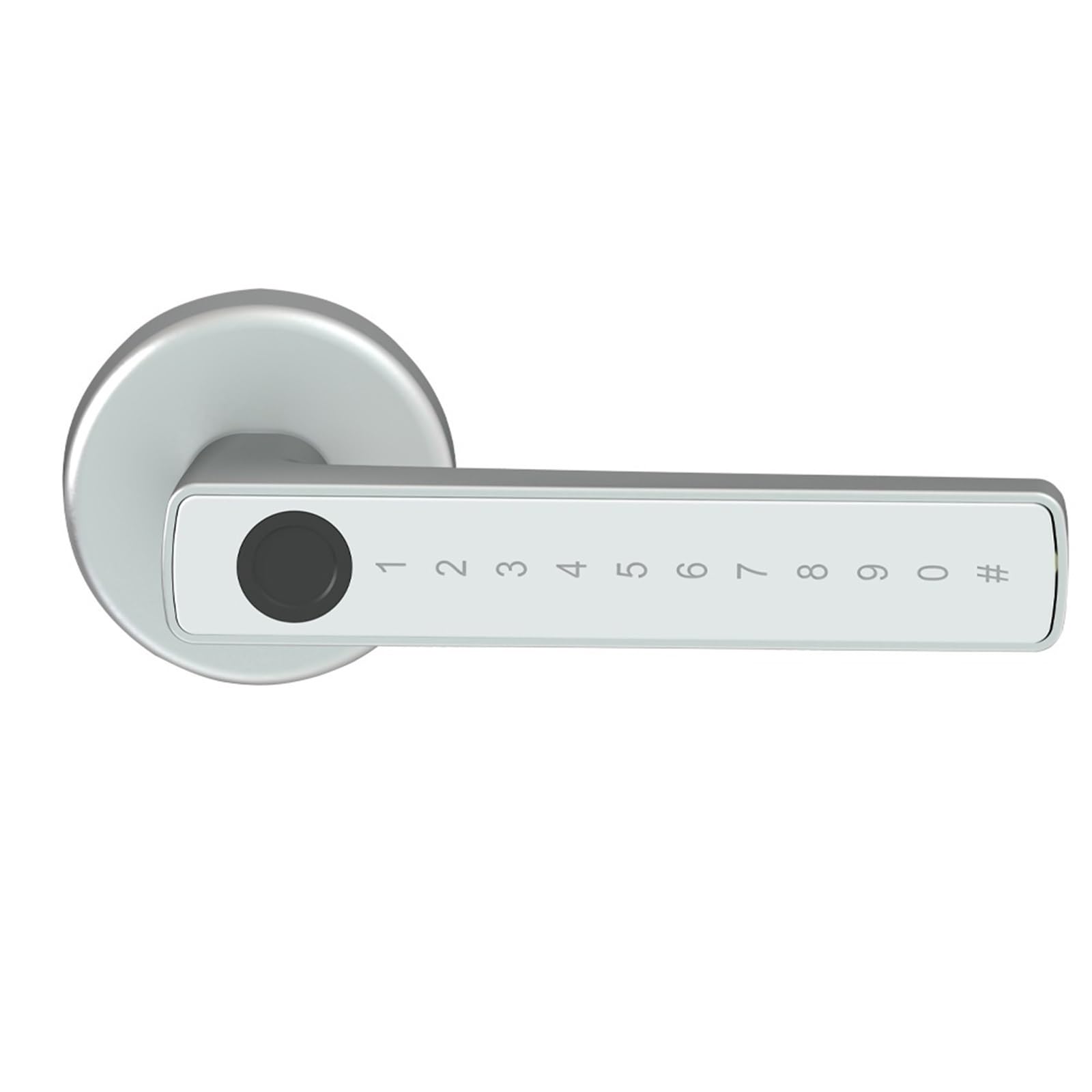 Qwnfhb M5 Silver Compatible For Raykube M5 Tuya Ble Smart Fingerprint Door Lock Digital Electronic Lock With Password/Key/Ic Card/Smartlife/Tuya App Unlock(M5 Silver)