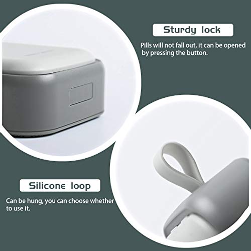 Timertick Pillendoosje met 4 Vakken,Draagbare Reismedicijn Medicijndoos,Plastic Medicijn Tabletdoos met Ring (wit) - Image 5