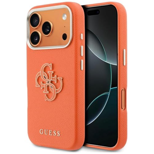 Coque iPhone 17 Pro Guess finition résine luxe orange par CG MOBILE