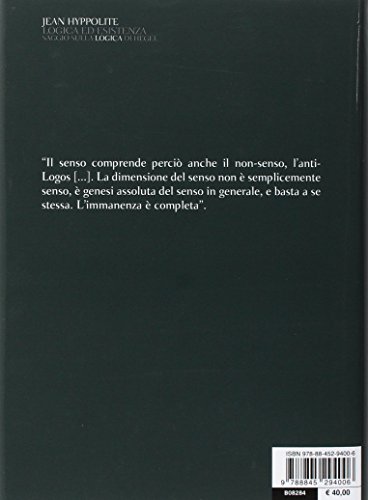 Logica ed esistenza. Testo francese a fronte