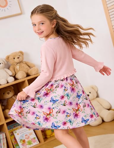 Toddler Girl Sleeveless Dresses and Long Sleeve Ruffle Cardigan 2 Piece Fall Outfits - Image 7