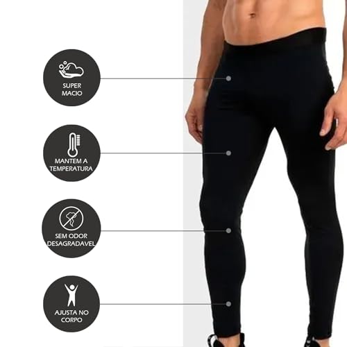 Calça Masculino Térmica Roupa De Frio Extremo Segunda Pele Legging Ciclismo Caminhada Corrida