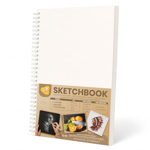 Image of Lakeer Sketchbook A4 Portrait, 250 GSM White Paper,25 Sheets,Hardcover,Acid-Free,for Sketching, Drawing and Painting