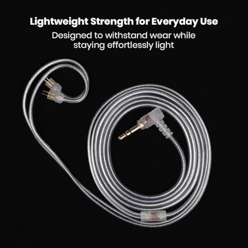 Image of Moondrop Chu 2 Replacement Cable, 2-Pin 0.78mm Connector with Transparent PVC, 3.5mm Gold-Plated Plug, Durable & Lightweight Wired IEM Cable 1.2m Audio for Clear Sound and Secure Fit