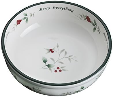 Pfaltzgraff Winterberry Hard Dolomite Candy Tidbit Dish Bowl (7-Inch) - , Red/Green /White