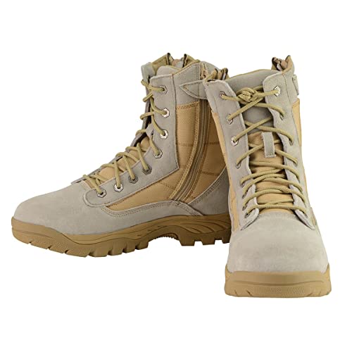 Milwaukee Leather Men's Lace-Up Desert Sand 9-Inch Leather Swat Style-Tactical Motorcycle Biker Boots MBM91113
