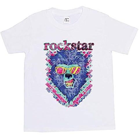 1Tee Girls Colourful Horse Head T-Shirt Cover