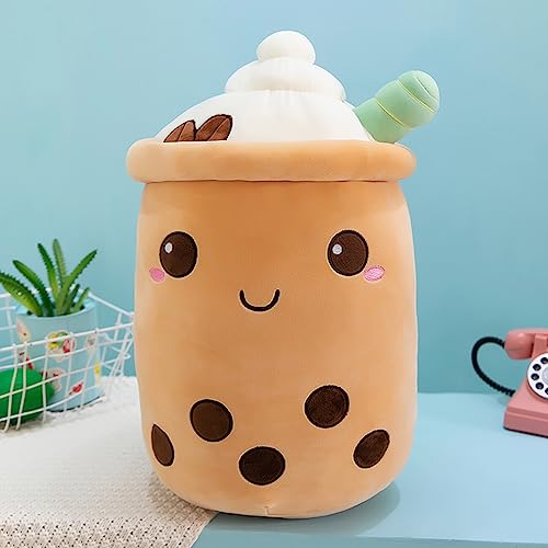 Bobomon Bubble Tea Kuscheltier PlüSchtier XXL SüßE Kissen, Kawaii Bubble Tea Cup Plushie Stofftier Boba Teetasse PlüSch Spielzeug Deko (Kaffee, 23cm)