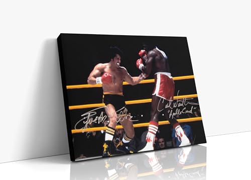 Movie Autograph Canvas - Rocky - Sylvester Stallone and Carl Weathers - Heavyweight showdown - 8" x 10" Canvas