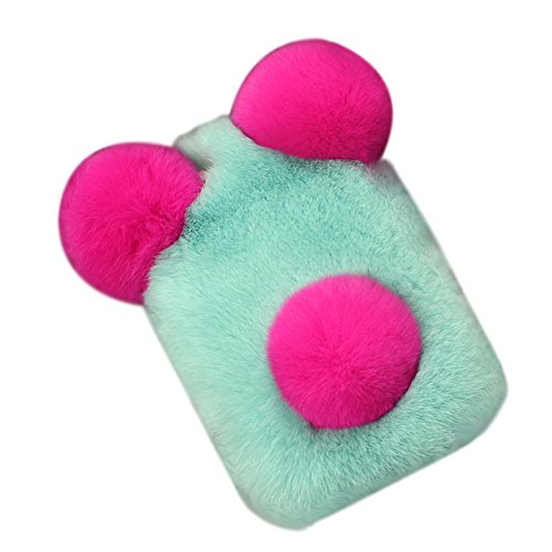 Aikeduo For Iphone 6 6S Case 4.7 Inch Bling Luxury Cute Warm Handmade Panda Bear Furry Soft Fur Hair Iphone 6 3D Case Cover (Green) #TOP3