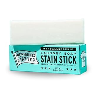 Ingredients Matter Stain Stick - Stain Remover Stick Made from Laundry Soap - HE/Hypoallergenic Stain Remover - Natural, Detergent Free, Planet-Friendly - Made in the USA - 2.4oz