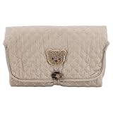 Quilted Baby Diaper Changing Pad Flower Change Mat Foldable Floral Changing Pad Liner (Khaki Bear)