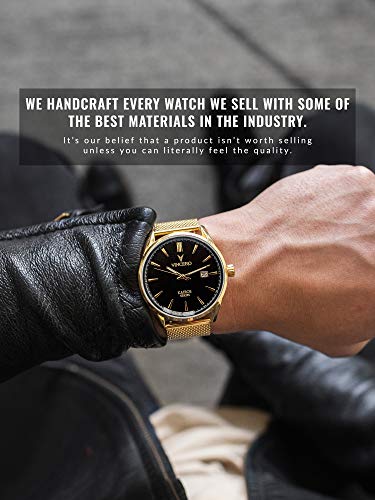 image for Vincero Luxury Men's Kairos Wrist Watch - Mesh Watch Band - 42mm Analo
