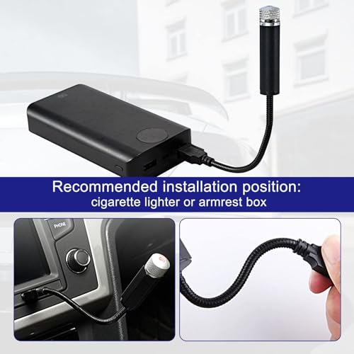 Lámpara proyector estelar USB para techo de auto y habitación miniatura 5