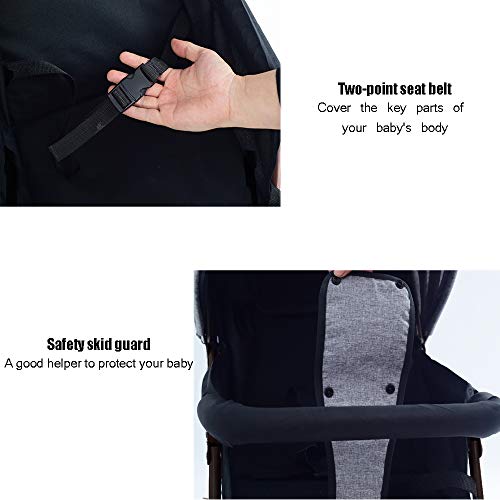 image for MUY Stroller Pushchair, Adjustable Backrest, with One Hand Fold, Buggy