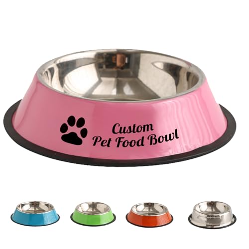 LSDINDF Comedero Perro Personalizado, Cuencos Personalizados para Perros y Gatos con Nombre, Personalizados Cuenco para Mascotas, Antideslizantes con Suela de Silicona para Agua y Comida.
