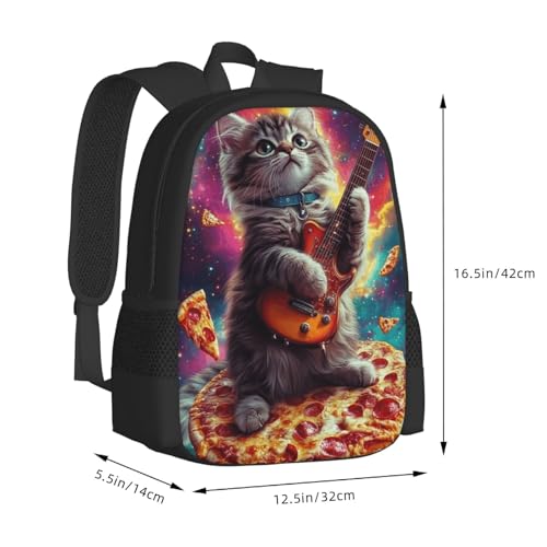 Galaxy Pizza Cat Print Backpack For Men Women Lightweight Daypack For Daily Commutes Business Travel Hiking2
