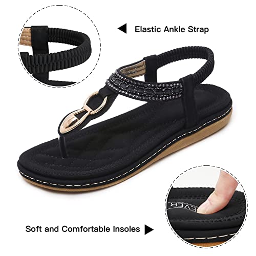 Image of SHIBEVER Flat Sandals for Women Dressy: Comfortable Thong Slip On Sandal