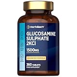 Glucosamine Sulphate 1500mg | 360 Tablets | High Strength Glucosamine 2KCl Supplement | by Horbaach
