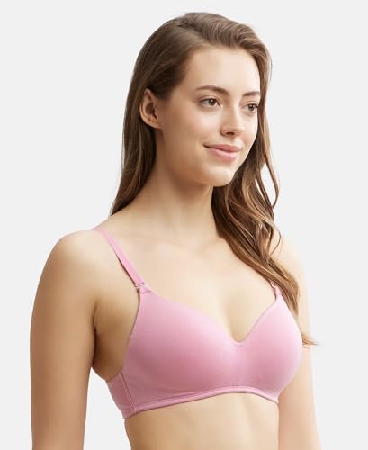 Image of Jockey JW11 Women Wirefree Padded Tencel Lyocell Elastane Stretch Full Coverage Multiway T-Shirt Bra with Adjustable Straps
