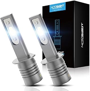 NOVSIGHT LED Car Lights H1, 6000LM 6500K Headlight Bulb Mini Size, Universal Head Light, Halogen Hernia Lamp Replacement Kit