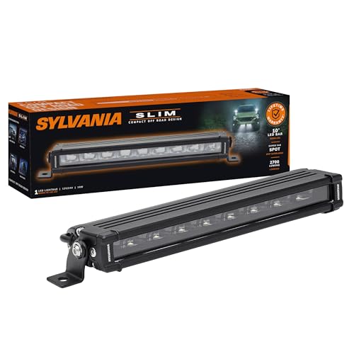 Sylvania - Slim 10 Inch LED Light Bar - Lifetime Limited Warranty - Spot Light 2700 Raw Lumens, Off Road Driving Work Light, Truck, Car, Boat, ATV, UTV, SUV, 4x4 (1 PC)
