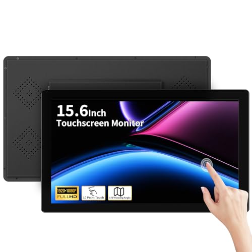 Image of Touch Screen Monitor 15.6 Inch 10-Points FHD 1920 * 1080 VESA Support Built-in Speakers HDMI,VGA& USB-C for Industrial Business POI /POS /Kiosk /Automation