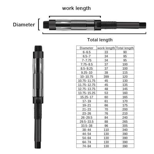 Adjustable Hand Reamer, Machine Cutting Tools HSS Straight Shank Reamer, Size Range 6-84mm Reamer Drill Bit 1PC(74-84mm) - Image 3