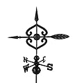 Dalvento 208B Scrolled Arrow Weathervane with Traditional Directionals, Black Large
