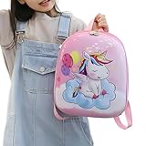 BEMBIKA Kindergarten Cute Cartoon Kids School Bag for Boys and Girls, Toddler Preschool Plush Travel Schoolbag, Perfect Book Bag, Casual Backpack for Kids � (Unicorn Baby Pink)