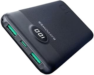 باور بانك RP-PB1204 من راف بور 20 وات 10000 مللي امبير في الساعة بي دي بايونير 3 منافذ، أسود، 10000.0 أمبير ساعة، الليثيوم