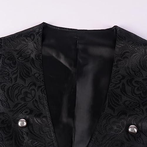 Men's Gothic Long Vest Clothing, Medieval Court Vests, Retro Tailcoat, Slim Fit Vest, Sleeveless Casual Lapel Jacket3