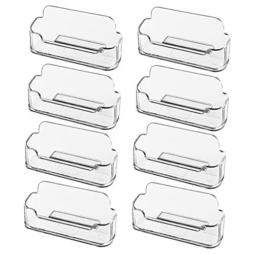 KOKSII Paquet de 8 Porte-Cartes de Visite pour Bureau, Support de Porte-Cartes de Visite Transparent en Acrylique, Affichage de Carte de Visite, Convient à 30-50 Cartes Cover