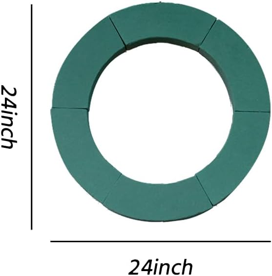 24 Inch Floral Foam Wreath with Wood Board Backing, Wet Flower Foam Ring for Fresh Flower Arrangements, Round Floral Base for Funeral, Wedding, Memorial and DIY Floral Decor (1)
