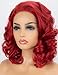 K'ryssma Short Curly Bob Red Synthetic Lace Front Wigs for Women Cosplay Party