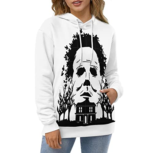 ZHANGXM Pullover Halloween Michael Myers Autumn Soft and Comfortable Loose Hip-Hop for Men Long-Sleeved Sweater 5XL4