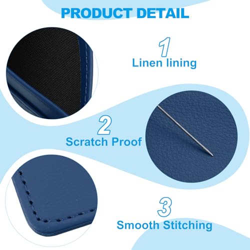 PATIKIL Minimalist Slim Wallet, 2 Pcs Leather Front Pocket Credit Card Holder with ID Window for Business Men & Women, Dark Blue4