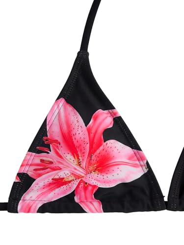 Image of RoseSeek Girl's Tie Dye Smocked 2 Piece Swimwear Sets Backless Halter Bikini Cute Brief Bathing Suit
