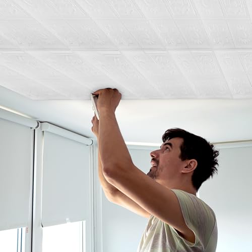Panneaux muraux 3D autocollants blancs et imperméables 35x35 - 7