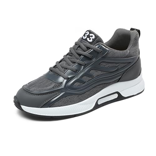 Mens Elevator Sneakers 2.36 Inch Invisible Height Increasing Taller Lifting Shoes Lace up Elevator Shoes Hidden Heel Trainers Fashion Sneakers