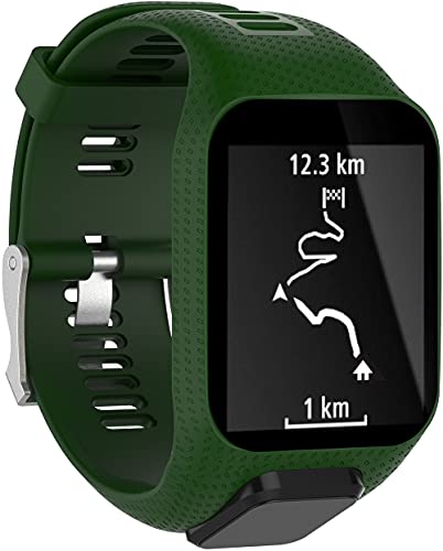 Gransho Repuesto de Correa de Reloj de Silicona Compatible con Tomtom Spark/Spark 3 / Runner 2 / Runner 3 / Golfer 2 / Adventurer, Caucho Fácil de Abrochar para Relojes y Smartwatch (Pattern 1)