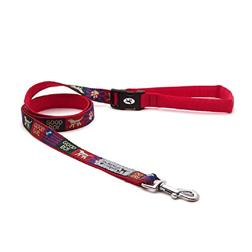 ザ・ブラックラブカンパニー リード M・Sサイズ/フラッグ/レッド/小〜中型犬用 持ち手にクッション♪ 選べるベースカラー 犬グッズ専門店 オリジナル 国産