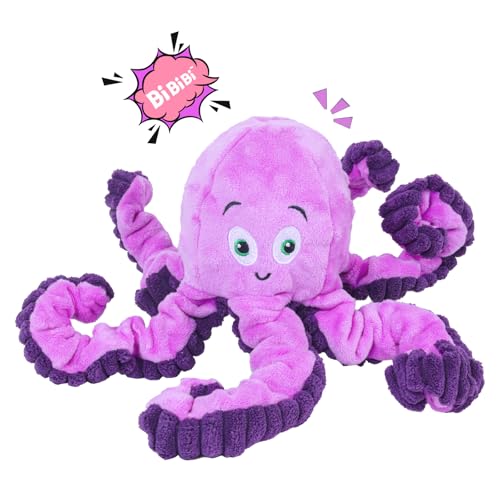 TONGKTAI Quietschendes Plüsch Oktopus Hundespielzeug